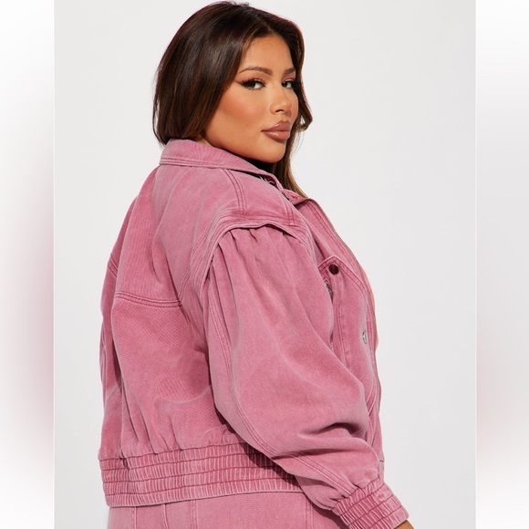 Pink Denim Jean Moto Jacket - Picture 5 of 6